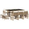 vidaXL Set comedor de jard&iacute;n 11 pzas con cojines rat&aacute;n sint&eacute;tico beige
