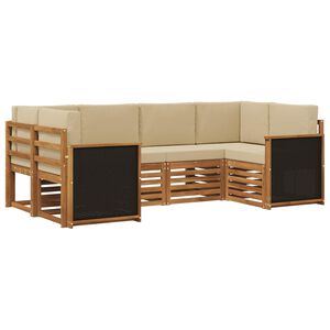 vidaXL Conjunto de Sof&aacute; Seccional con coj&iacute;n 5 pcs Natural