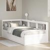vidaXL Cama con estanter&iacute;a sin colch&oacute;n madera maciza blanca 75x190 cm
