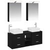 vidaXL Juego de muebles de ba&ntilde;o 5 pcs Roble Negro