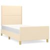 vidaXL Estructura de cama sin colch&oacute;n tela crema 90x190 cm