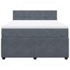 vidaXL Cama box spring con colch&oacute;n terciopelo gris oscuro 140x200 cm