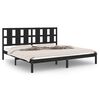 vidaXL Estructura de cama madera maciza negro Supe King 180x200 cm