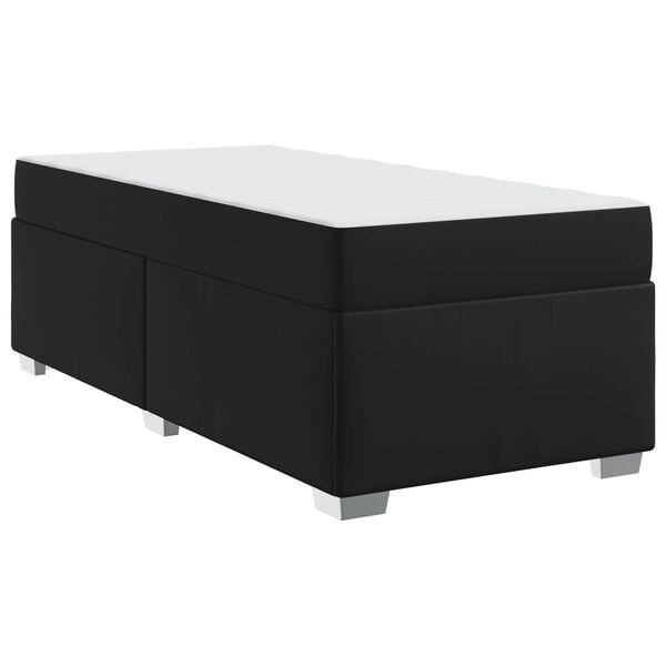 vidaXL Estructura de cama con colch&oacute;n Negro 100 x 200 cm tela