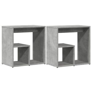vidaXL Mesa auxiliar 2 uds madera ingenier&iacute;a gris hormig&oacute;n 50x30x50 cm