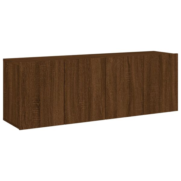 vidaXL Muebles para TV de pared 2 unidades roble marr&oacute;n 60x30x41 cm
