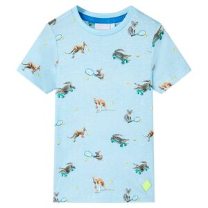 vidaXL Camiseta infantil azul claro melange 116
