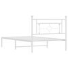 vidaXL Estructura cama sin colchón con cabecero metal blanco 107x203cm