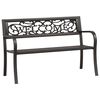 vidaXL Banco de jard&iacute;n 125 cm acero negro