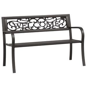 vidaXL Banco de jard&iacute;n 125 cm acero negro