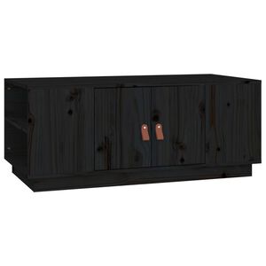 vidaXL Mesa de centro de madera maciza de pino negro 100x50x41 cm