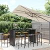 vidaXL Mesa bar y taburetes jardín 9 pzas madera acacia ratán PE negro