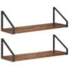 vidaXL Estanter&iacute;as de pared 2 uds. Madera envejecida 50 x 16 x 15,5 cm