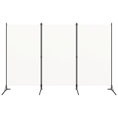 vidaXL Biombo divisor de 3 paneles tela blanco 260x180 cm