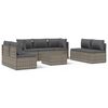 vidaXL Set de muebles de jard&iacute;n 8 pzas y cojines rat&aacute;n sint&eacute;tico gris
