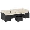 vidaXL Set de sof&aacute;s de jard&iacute;n 8 piezas y cojines rat&aacute;n sint&eacute;tico negro