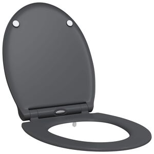 vidaXL Asiento de WC Antracita 45,5 x 37,5 x 3,8 cm Duroplast