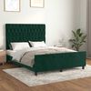 vidaXL Estructura cama sin colch&oacute;n terciopelo verde oscuro 140x190 cm