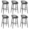 vidaXL Mesa alta y taburetes de bar 7 piezas negro y gris