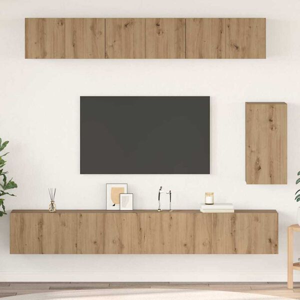 vidaXL Conjunto de mueble de TV 6 pcs Roble artisan