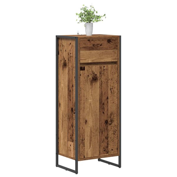 vidaXL Gabinete de Ba&ntilde;o con caj&oacute;n Madera Vieja 40 x 30 x 100 cm