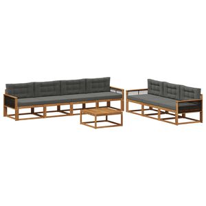 vidaXL Conjunto de sof&aacute;s de exterior 8 pcs Natural y Antracita