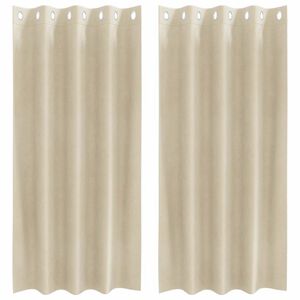 vidaXL Cortinas opacas 2 uds. Crema 140 x 175 cm Terciopelo