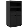 vidaXL Aparador alto de madera maciza de pino negro 60x40x116,5 cm