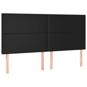 vidaXL Cabecero de cama negro 160x5x118/128 cm piel sint&eacute;tica
