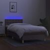 vidaXL Cama box spring con colch&oacute;n LED tela gris taupe 90x190 cm