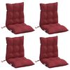 vidaXL Cojines para silla respaldo bajo 4 uds tela Oxford rojo tinto