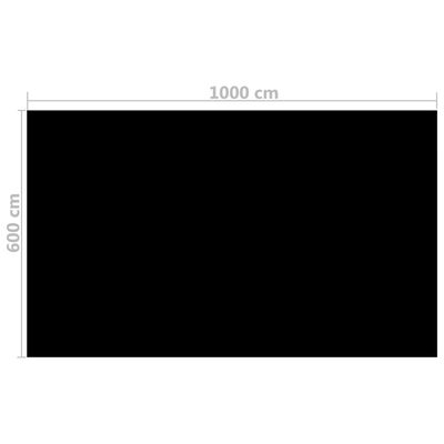 vidaXL Cubierta de piscina rectangular PE negro 1000x600 cm