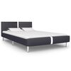 vidaXL Estructura de cama sin colch&oacute;n cuero sint&eacute;tica negra 135x190 cm