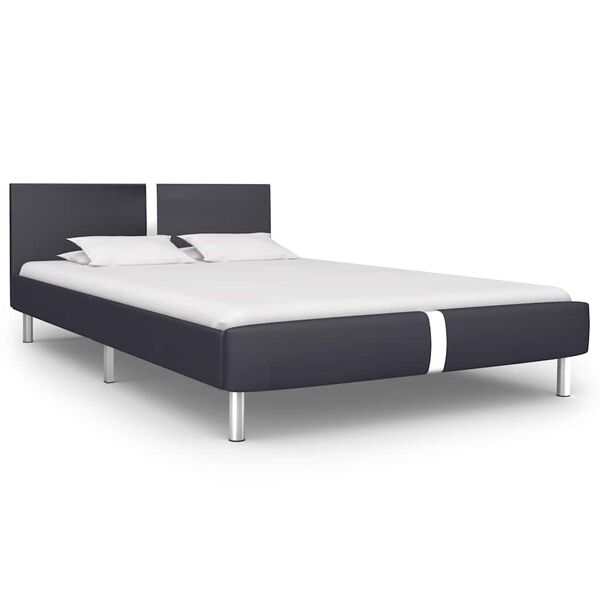 vidaXL Estructura de cama sin colch&oacute;n cuero sint&eacute;tica negra 135x190 cm