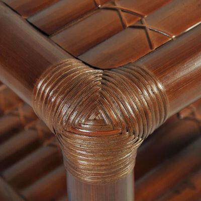vidaXL Mesita de noche de bambú marrón oscuro 40x40x40 cm