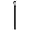 vidaXL Farola de exterior de acero inoxidable negro 120 cm
