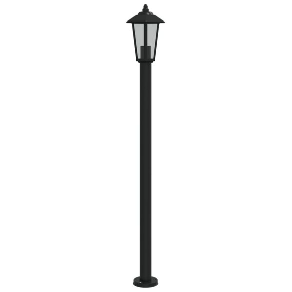 vidaXL Farola de exterior de acero inoxidable negro 120 cm