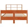 vidaXL Cama con estanter&iacute;a sin colch&oacute;n madera maciza marr&oacute;n 120x200cm