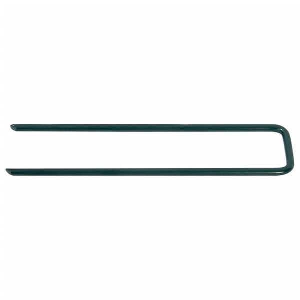 vidaXL Clavos para c&eacute;sped artificial 50 piezas de hierro forma de U