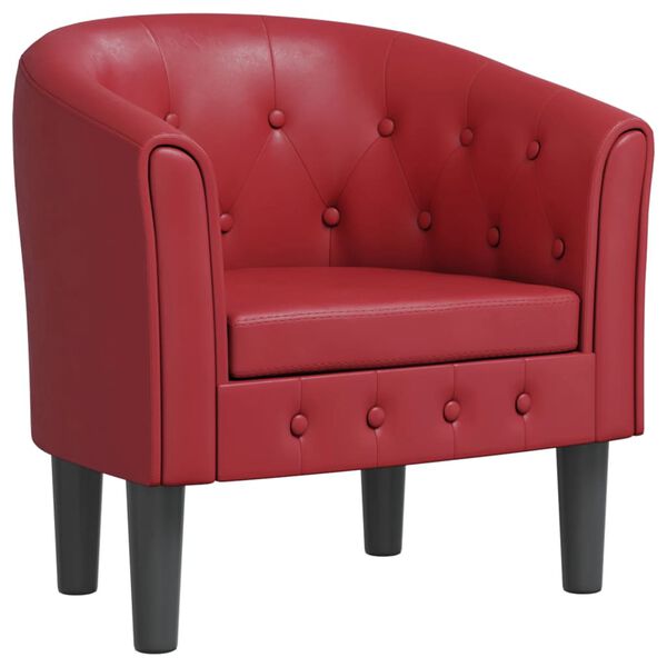 vidaXL Sill&oacute;n cuero sint&eacute;tico rojo tinto