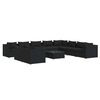 vidaXL Set muebles de jard&iacute;n 11 pzas y cojines rat&aacute;n sint&eacute;tico negro