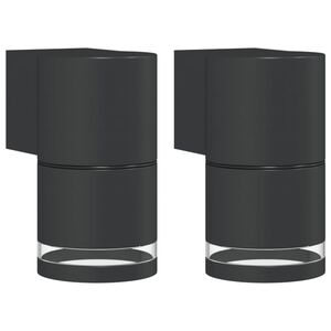 vidaXL L&aacute;mparas de pared de exterior 2 uds aluminio fundido negro