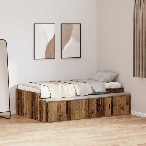 vidaXL Estructura de cama con cajón Roble artesanal 70 x 190 cm