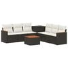 vidaXL Juego de Sof&aacute; 8 uds. Negro y Blanco Crema