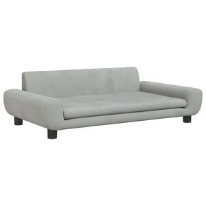 vidaXL Cama para perros de terciopelo gris claro 100x54x33 cm