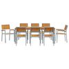 vidaXL Conjunto de Comedor de Jardín 9 pcs Gris y marrón