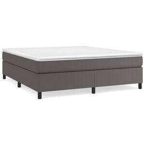 vidaXL Estructura de cama con somier cuero sint&eacute;tico gris 180x200 cm