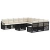 vidaXL Conjunto de sof&aacute;s de jard&iacute;n 12 uds. Negro y Blanco Crema