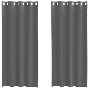 vidaXL Cortinas de gasa con ojales 2 uds gris oscuro 140x225 cm