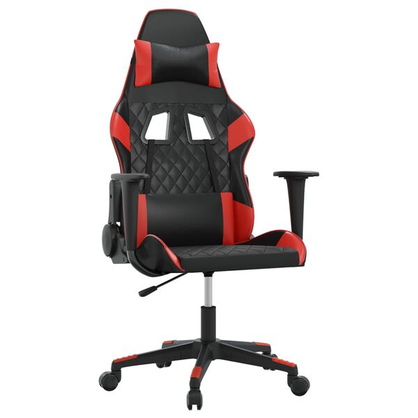 vidaXL Silla gaming cuero sint&eacute;tico negro y rojo